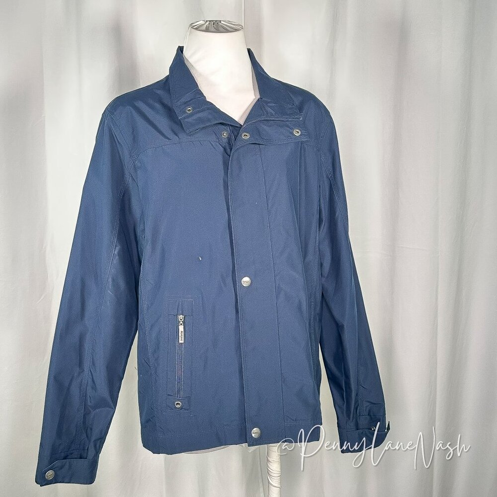 Nordic Outdoor Snap Front Rain Jacket Size M Navy